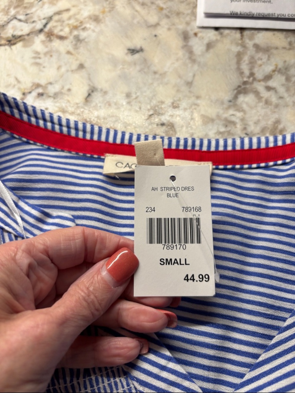 Women's Light Blue Striped Maxi Dress with Button Front - Picture 7 of 7